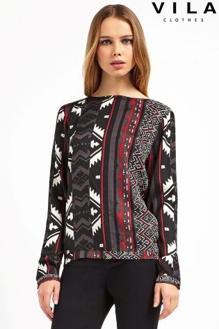 Vila Printed Woven Top